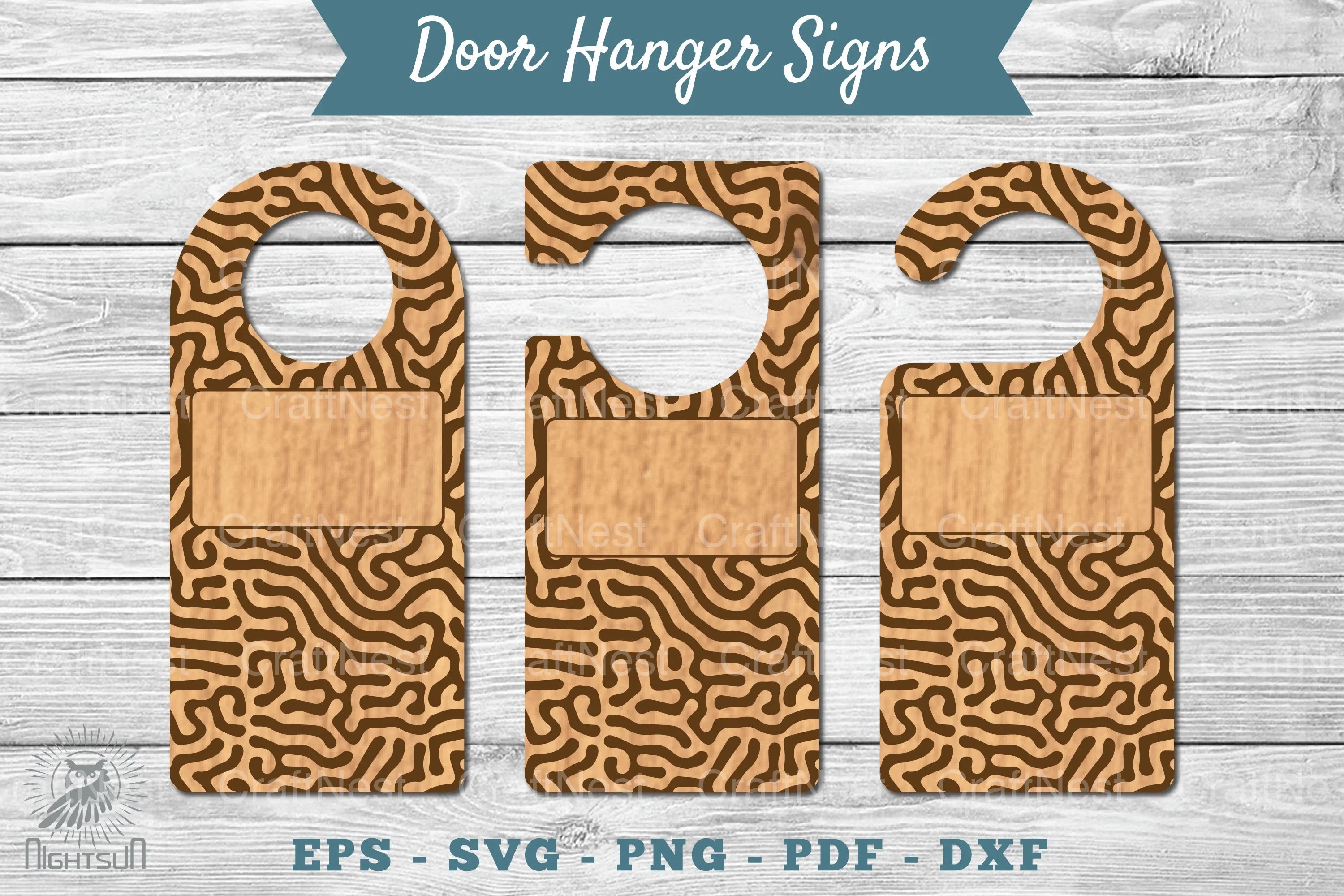 Abstract Door Hanger Signs Template Clipart Bundle - CraftNest - Digital Crafting and Art