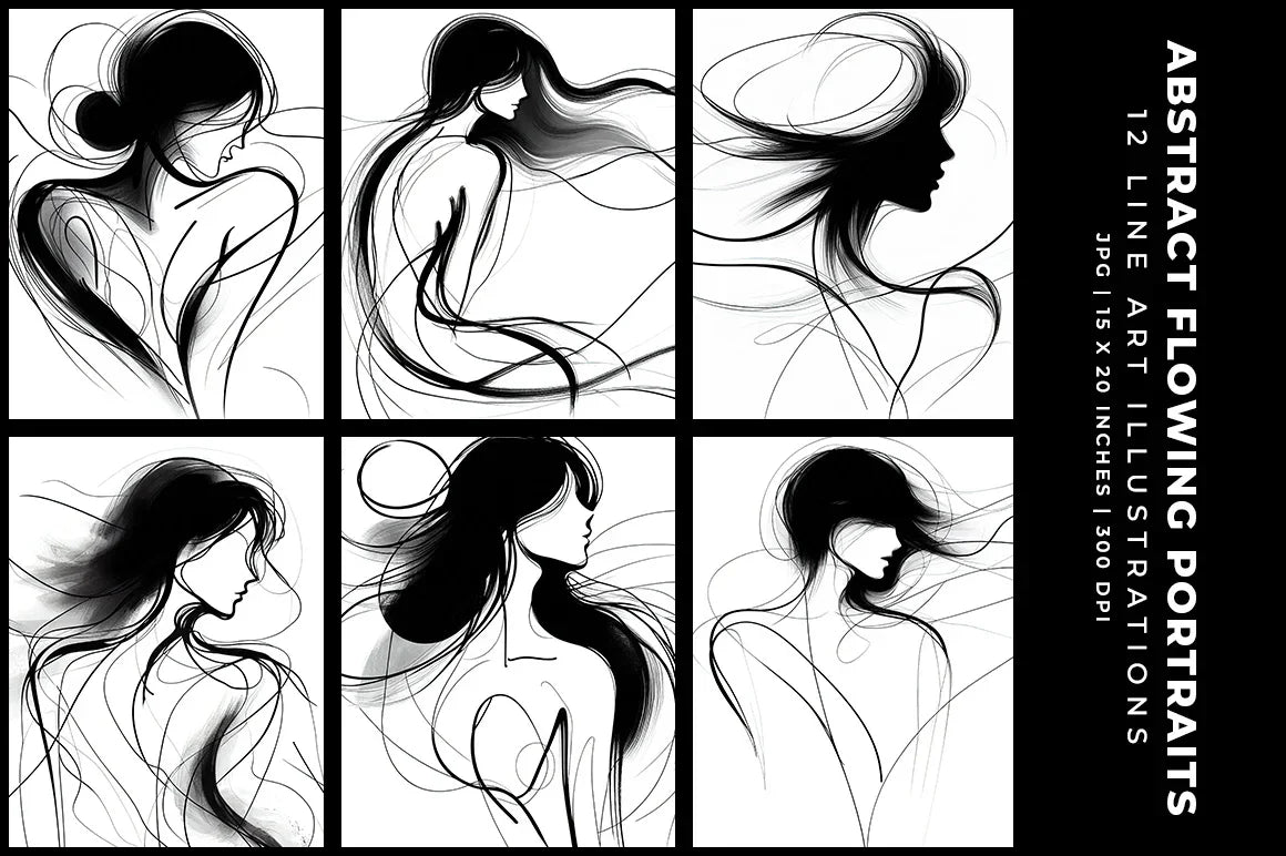 Abstract Flowing Portraits - Women - CraftNest - Digital Crafting and Art