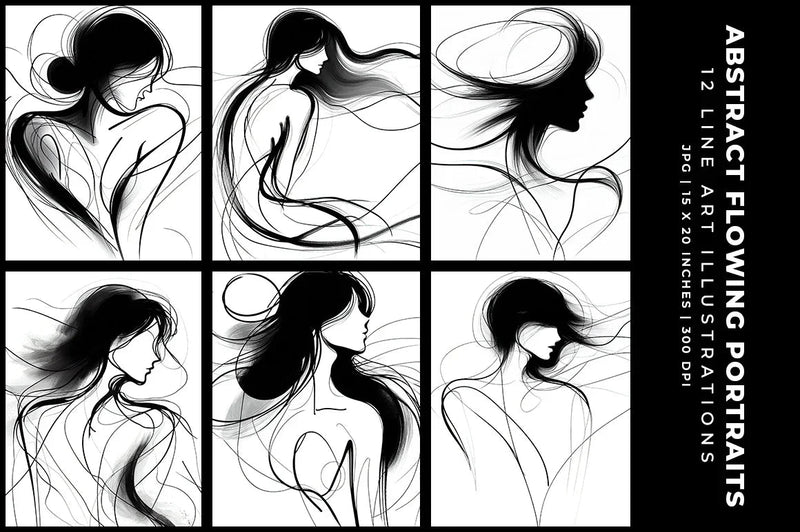 Abstract Flowing Portraits - Women - CraftNest - Digital Crafting and Art
