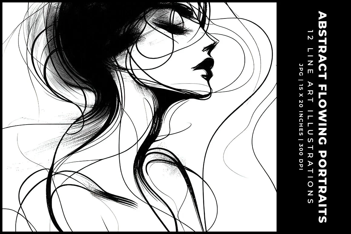 Abstract Flowing Portraits - Women - CraftNest - Digital Crafting and Art