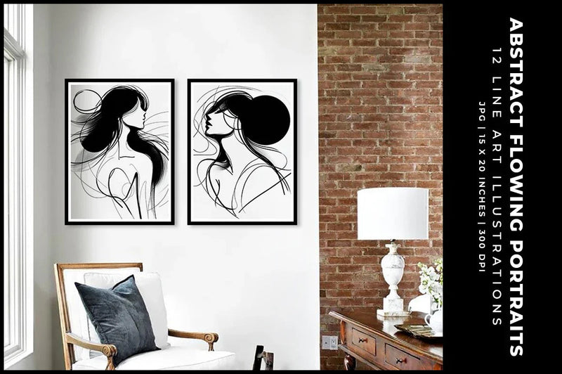 Abstract Flowing Portraits - Women - CraftNest - Digital Crafting and Art