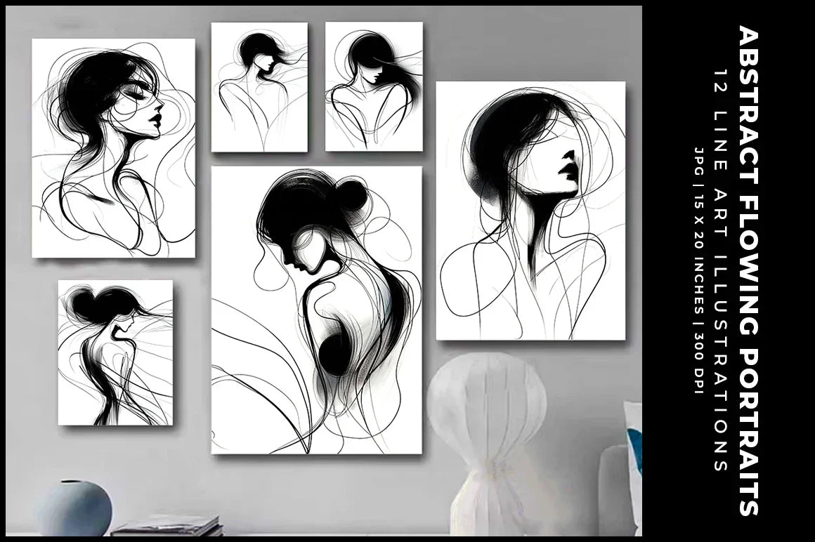 Abstract Flowing Portraits - Women - CraftNest - Digital Crafting and Art