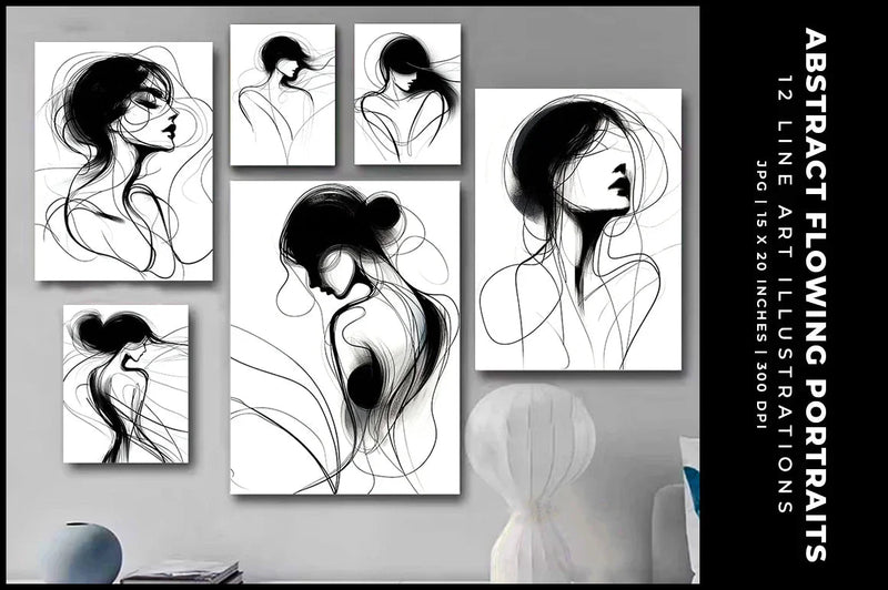 Abstract Flowing Portraits - Women - CraftNest - Digital Crafting and Art