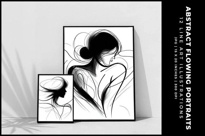 Abstract Flowing Portraits - Women - CraftNest - Digital Crafting and Art