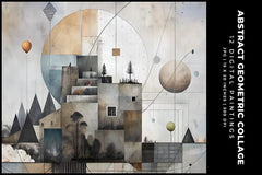 Abstract Geometric Collages - Wall Art - CraftNest - Digital Crafting and Art