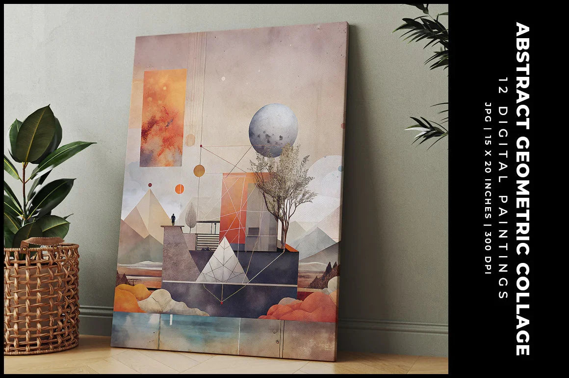 Abstract Geometric Collages - Wall Art - CraftNest - Digital Crafting and Art