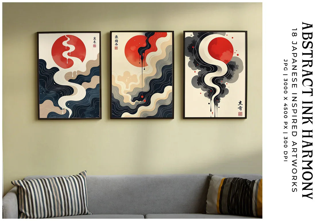 Abstract Japanese Artworks - Wall Art - CraftNest - Digital Crafting and Art