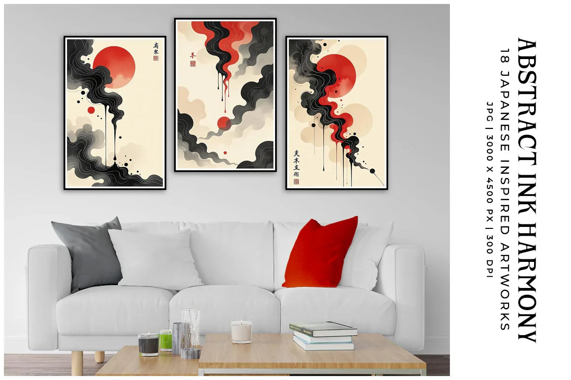 Abstract Japanese Artworks - Wall Art - CraftNest - Digital Crafting and Art