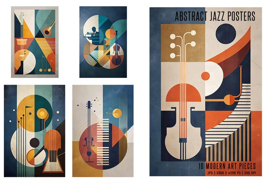 Abstract Jazz Posters - Wall Art - CraftNest - Digital Crafting and Art