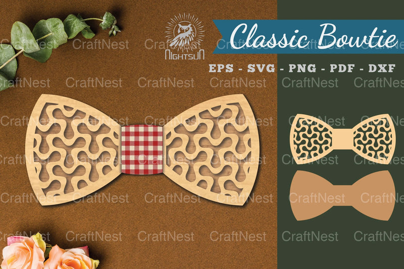 Abstract Pattern Laser Cut Bowtie Clipart Bundle - CraftNest - Digital Crafting and Art