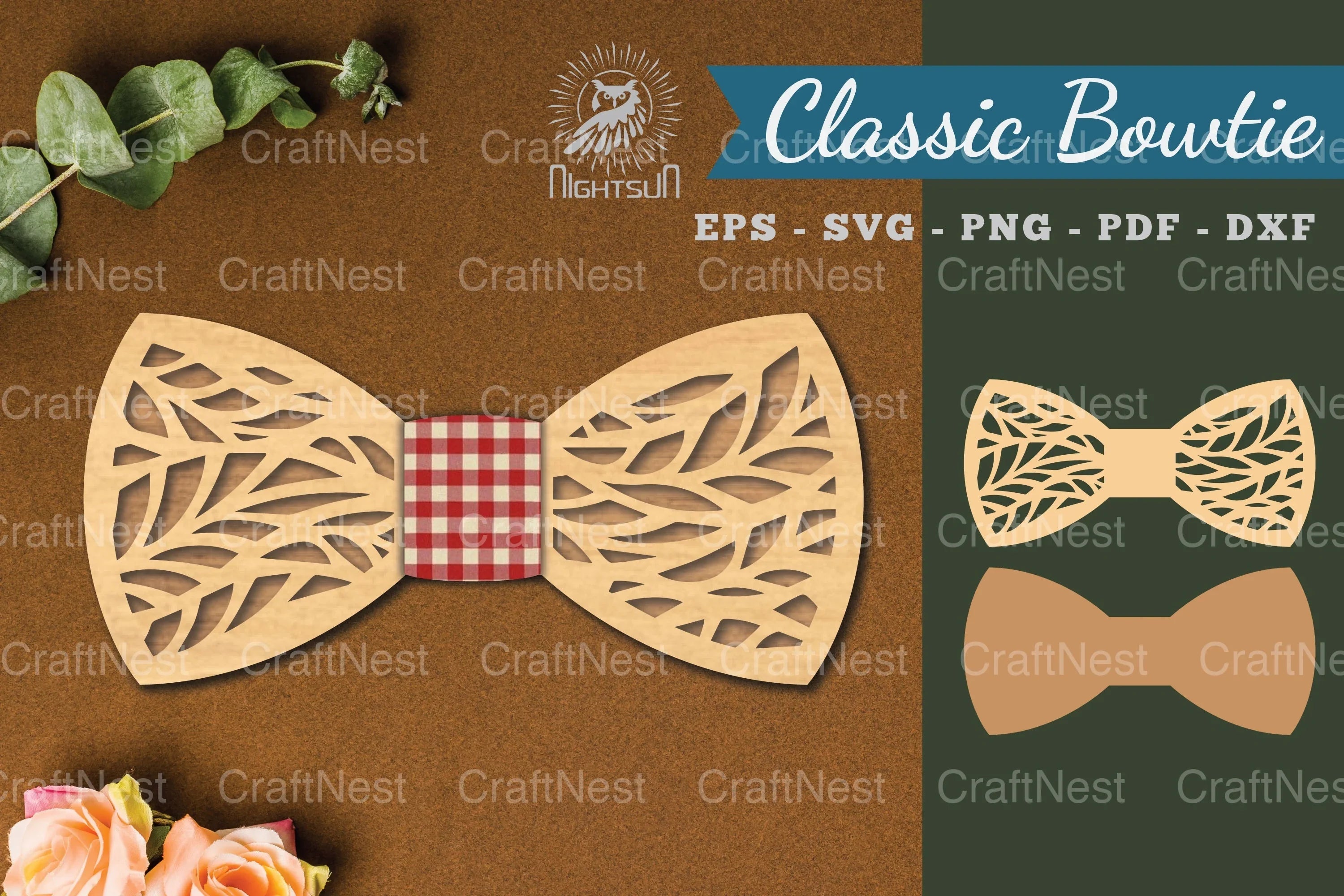 Abstract Pattern Laser Cut Bowtie Clipart Bundle - CraftNest - Digital Crafting and Art