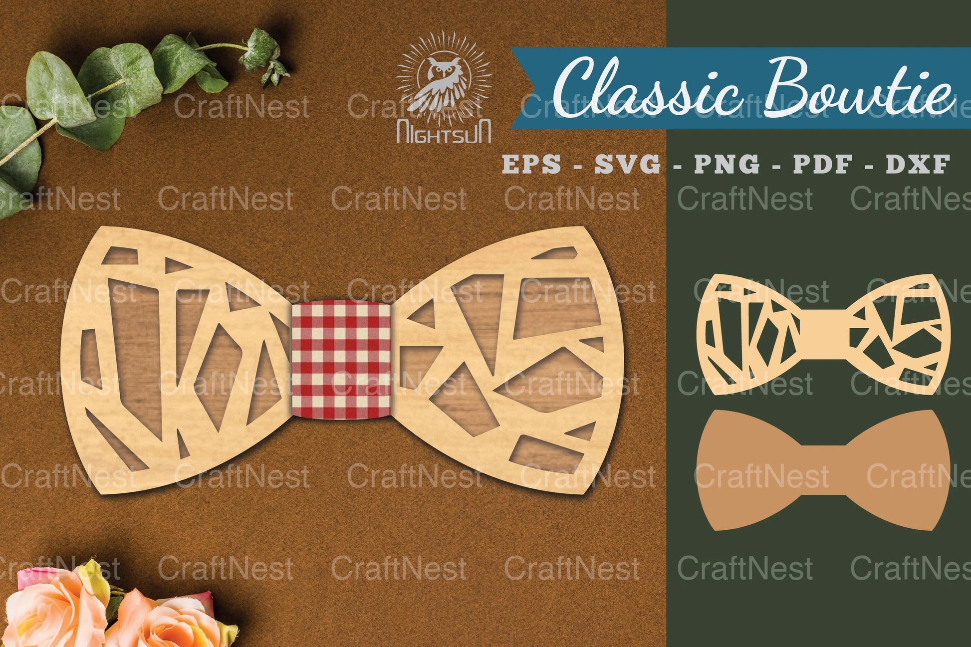 Abstract Pattern Laser Cut Bowtie SVG Bundle - CraftNest - Digital Crafting and Art