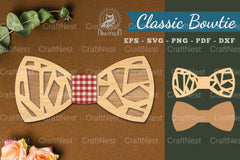 Abstract Pattern Laser Cut Bowtie SVG Bundle - CraftNest - Digital Crafting and Art