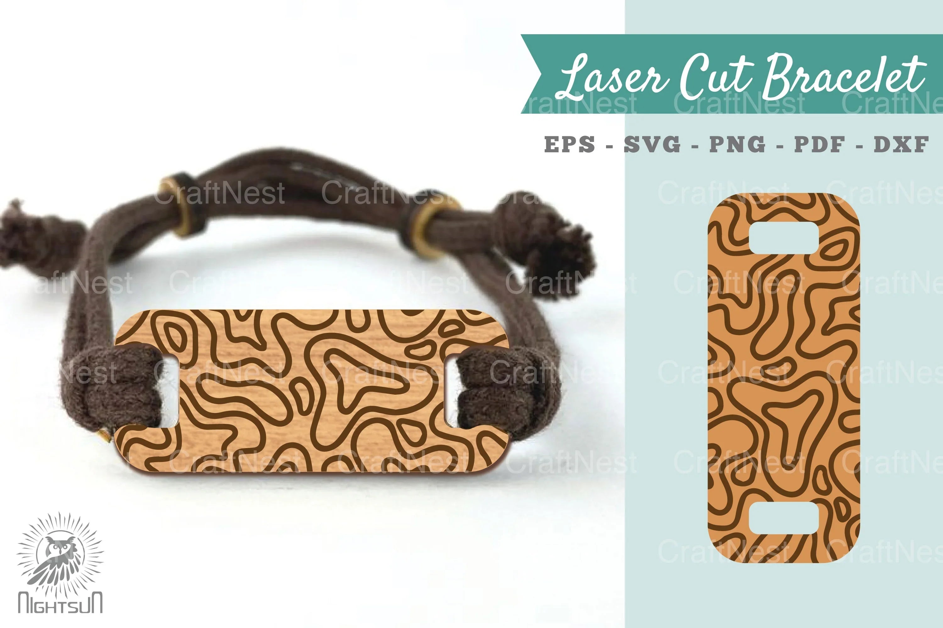 Abstract Pattern Laser Cut Bracelet Design Bundle - CraftNest - Digital Crafting and Art