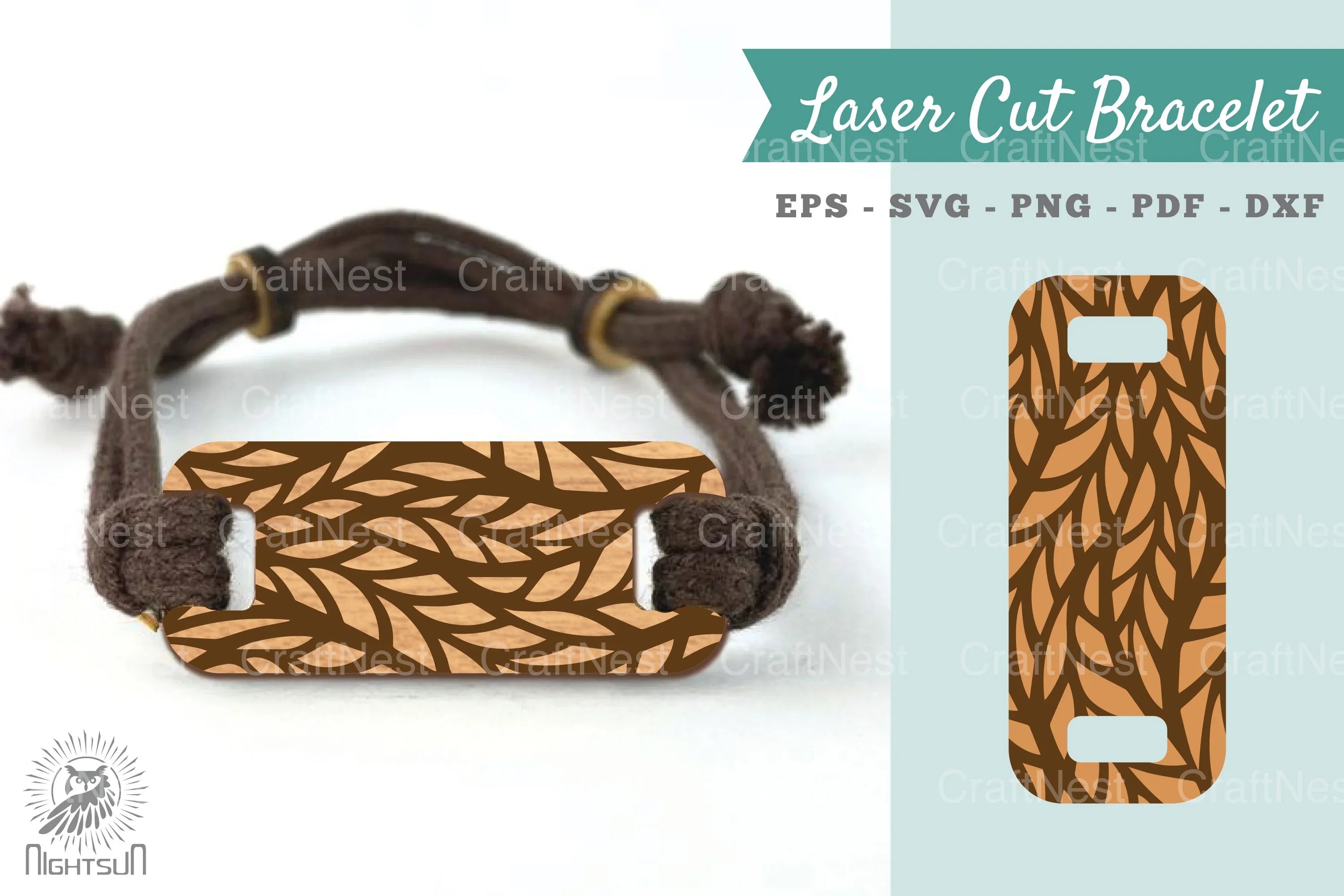 Abstract Pattern Laser Cut Bracelet Design Bundle - CraftNest - Digital Crafting and Art