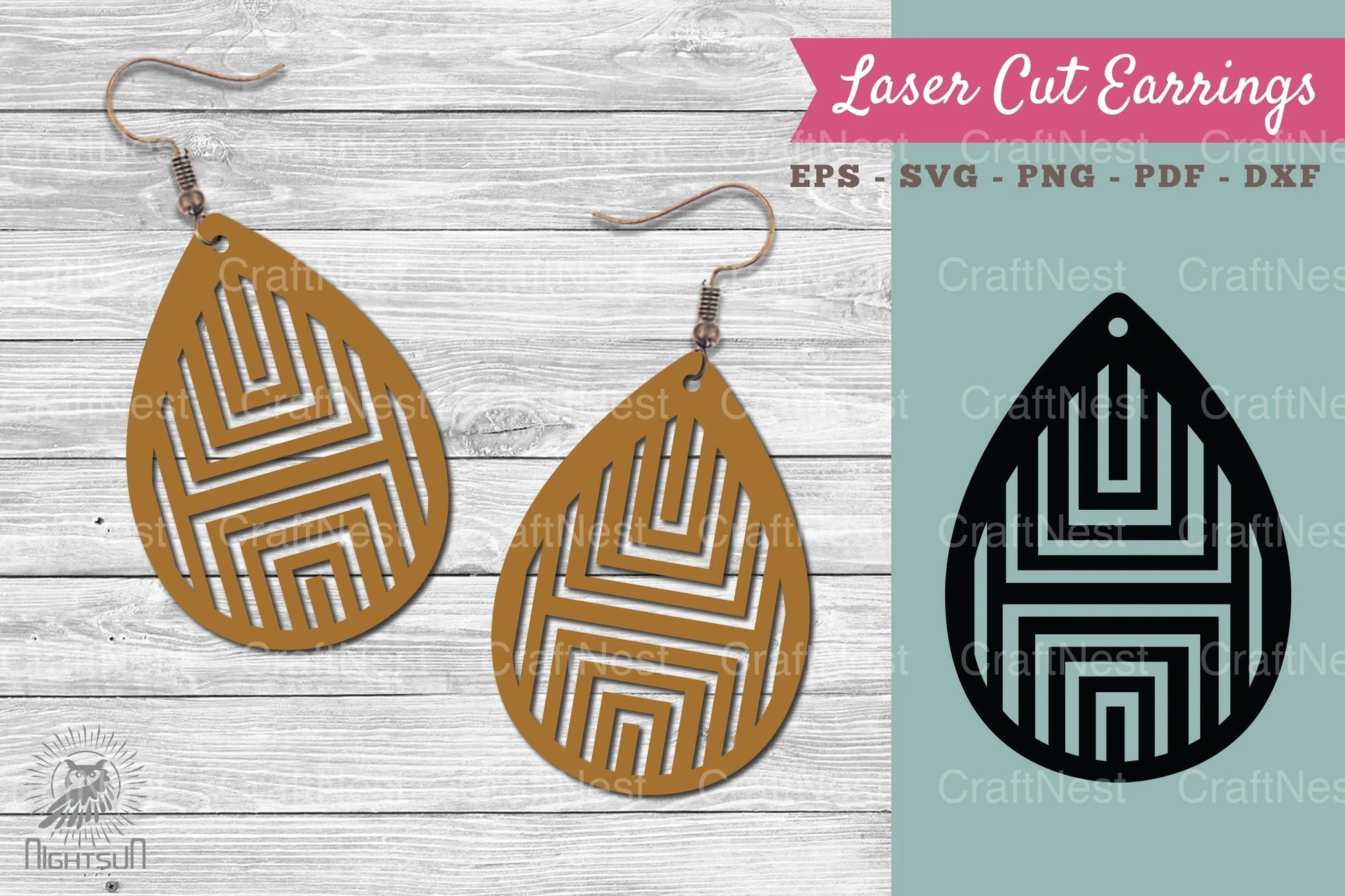 Abstract Pattern Laser Cut Earrings Design Bundle - CraftNest - Digital Crafting and Art