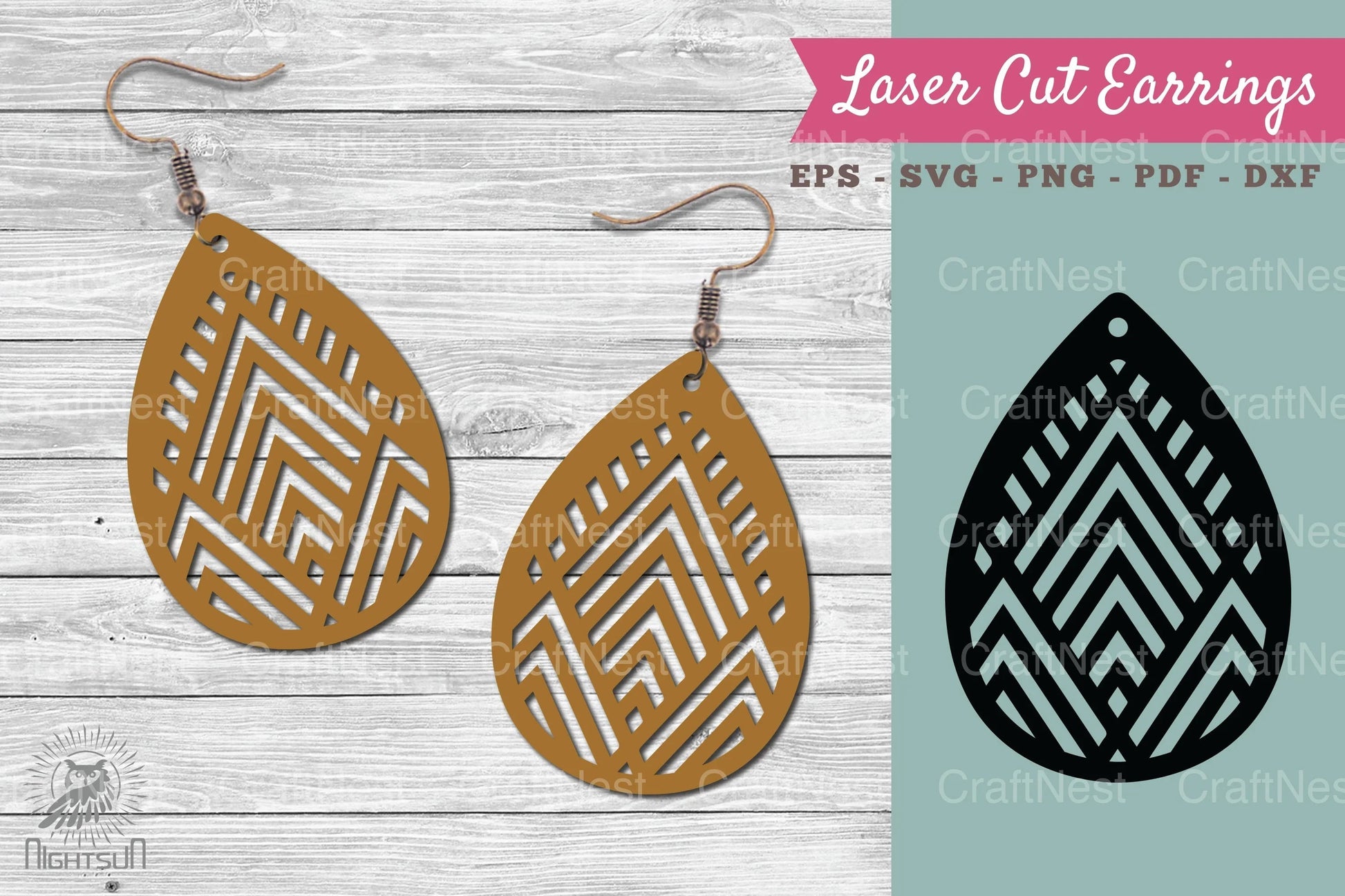 Abstract Pattern Laser Cut Earrings SVG Bundle - CraftNest - Digital Crafting and Art