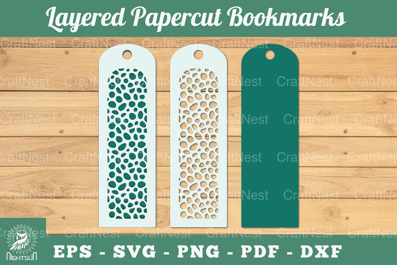 Abstract Pattern Layered Papercut Bookmarks Clipart Bundle - CraftNest - Digital Crafting and Art