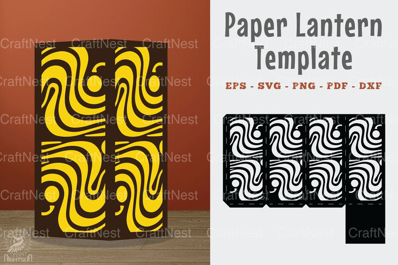 Abstract Pattern Paper Lantern Template Bundle - CraftNest - Digital Crafting and Art