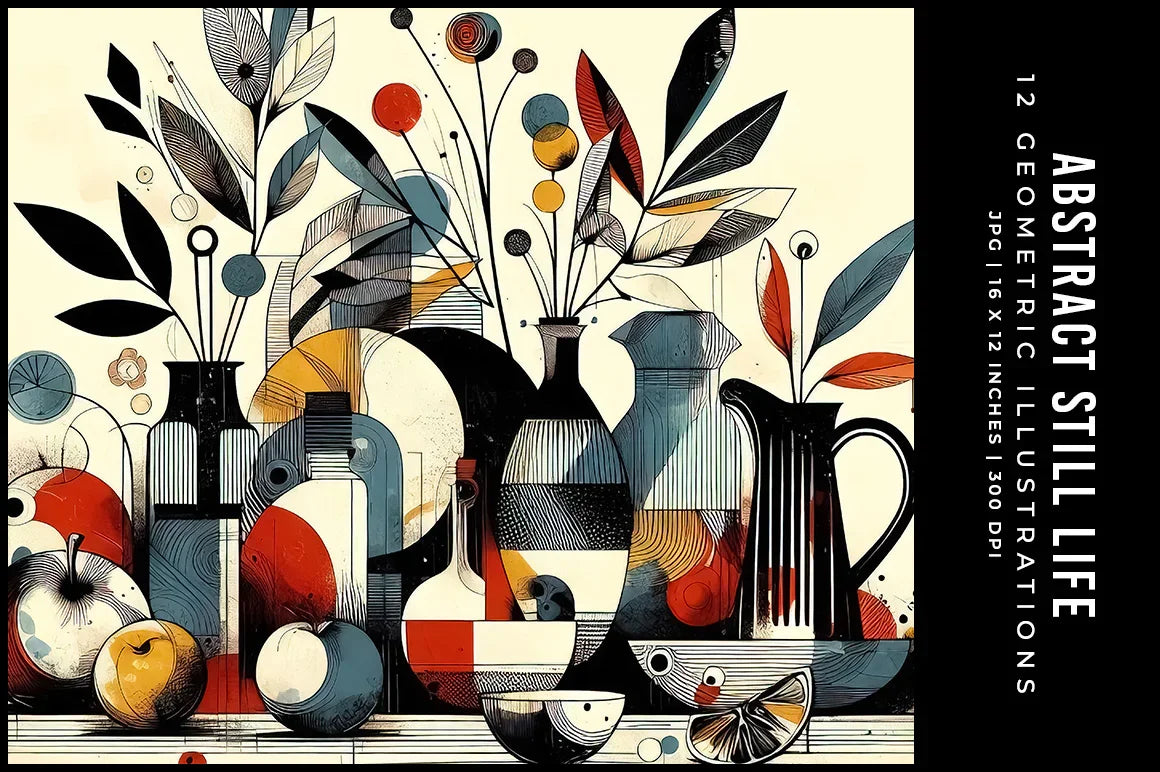 Abstract Still Life Illustrations - Wall Art - CraftNest - Digital Crafting and Art