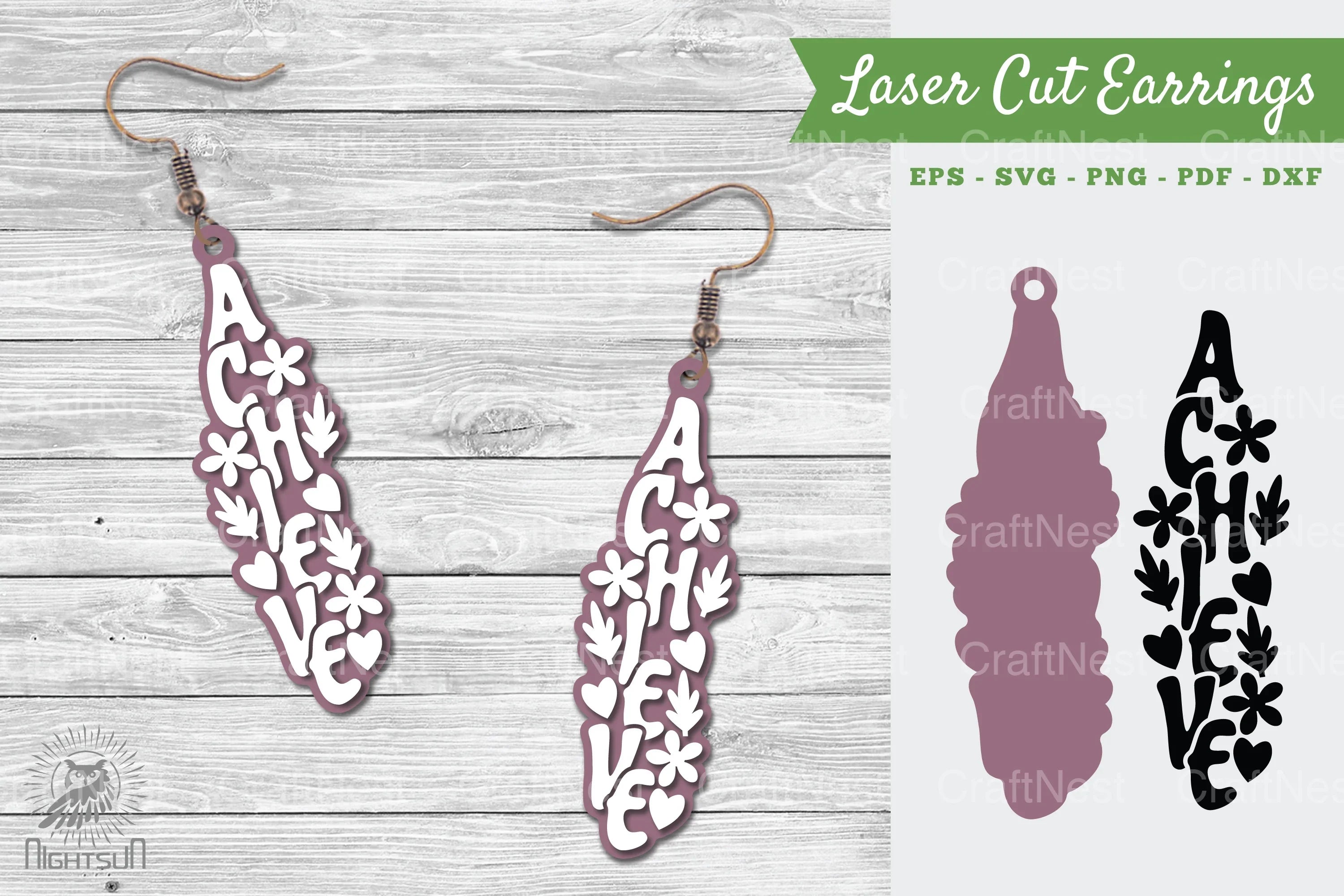 Achieve Laser Cut Earrings Design Bundle - CraftNest - Digital Crafting and Art