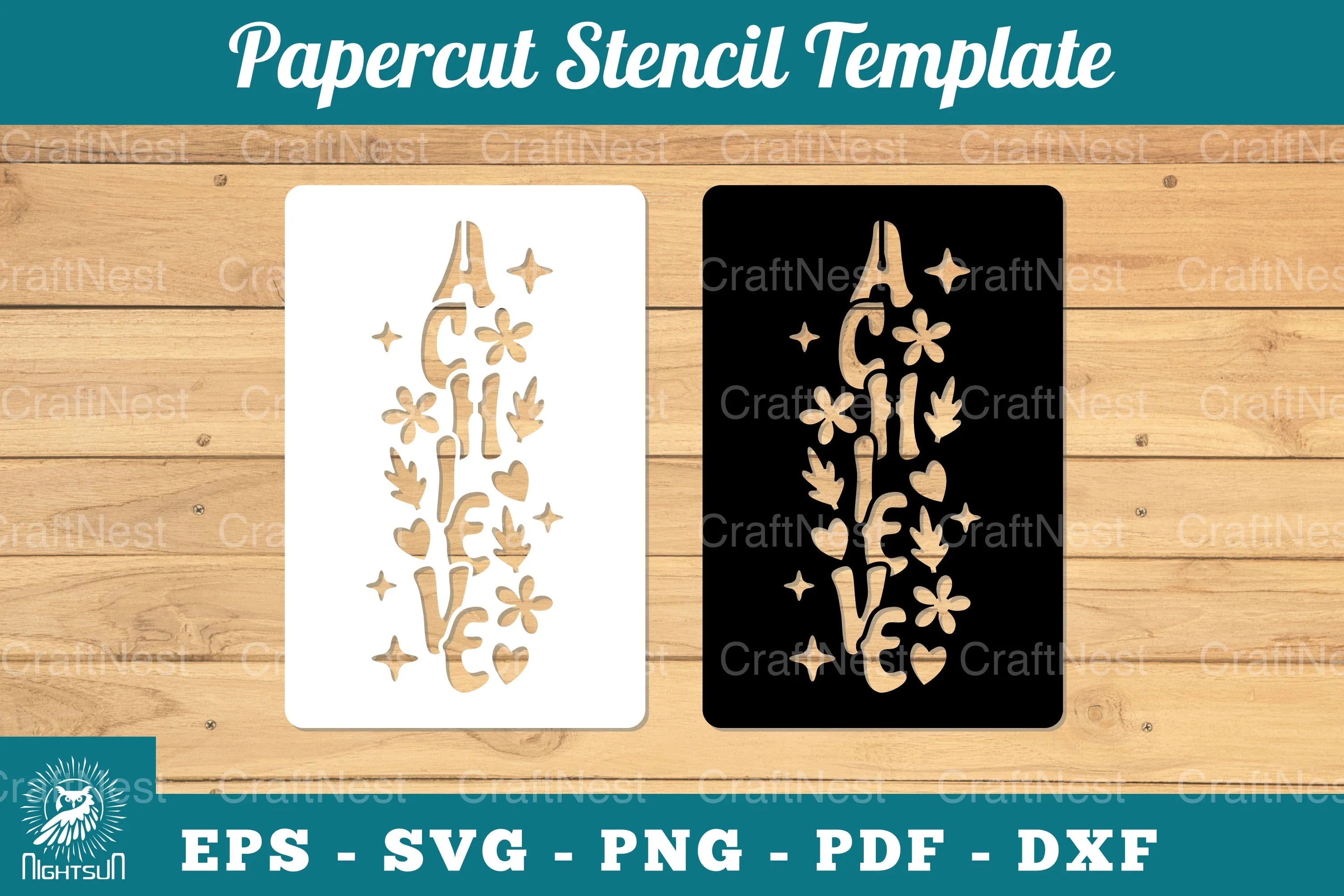 Achieve Papercut Stencil Clipart Bundle - CraftNest - Digital Crafting and Art