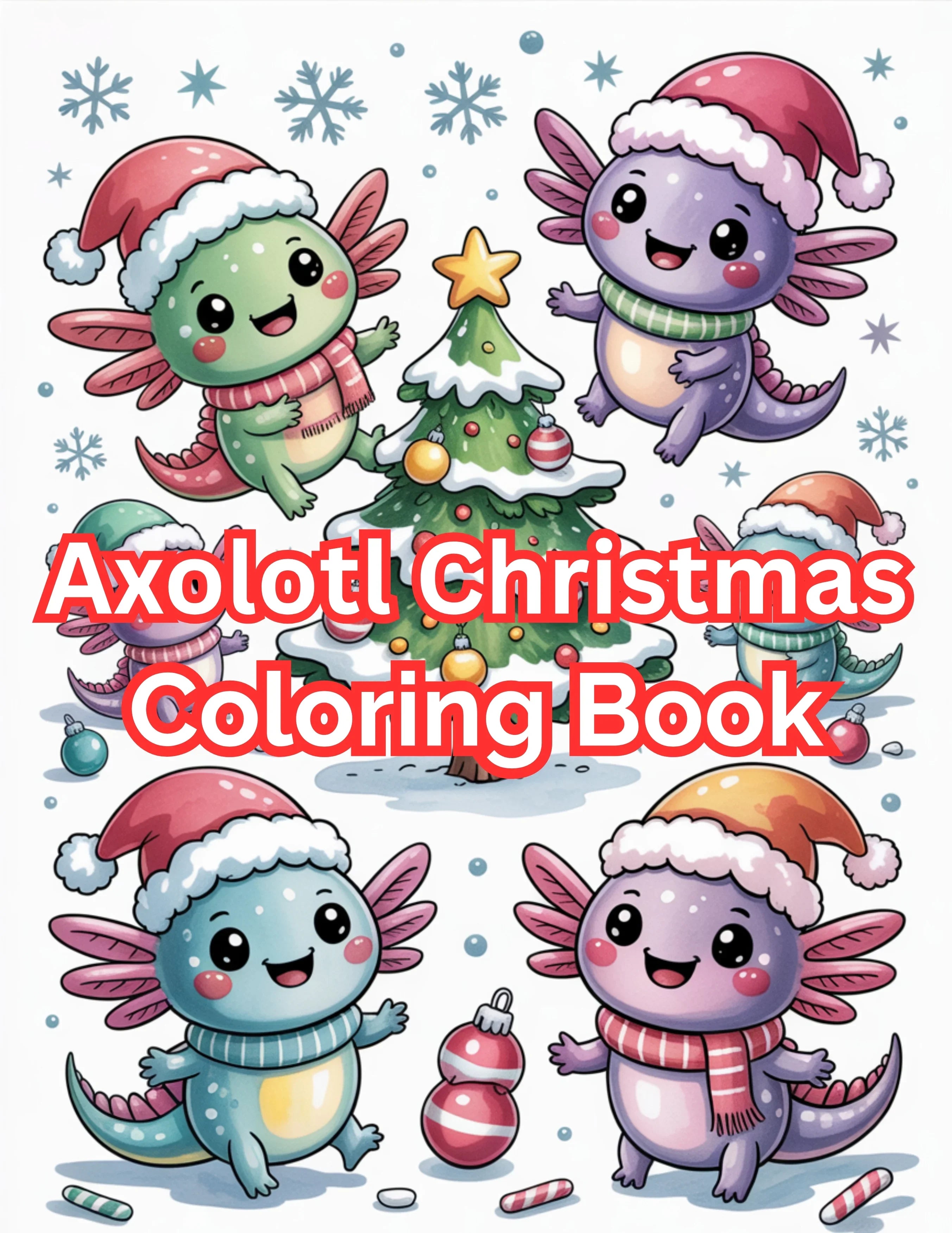 Axolotl Christmas Coloring Book Bundle - CraftNest - Digital Crafting and Art