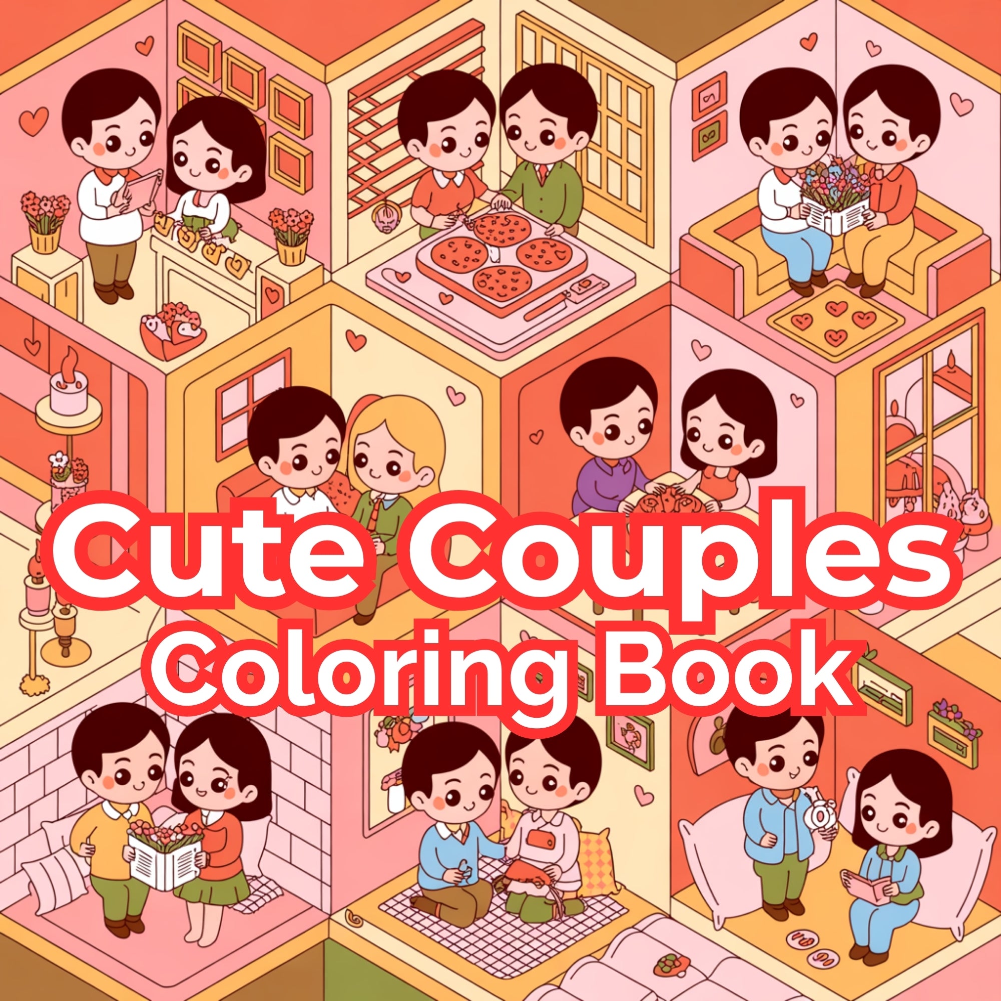 Cute Couples Coloring Book Bundle