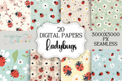 Adorable Ladybug Seamless Digital Paper - CraftNest - Digital Crafting and Art