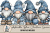 Adorable Blue Christmas Gnome Clipart Bundle