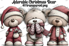Adorable Christmas Bear Clipart Bundle - CraftNest - Digital Crafting and Art