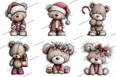 Adorable Christmas Bear Clipart Bundle - CraftNest - Digital Crafting and Art