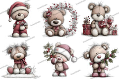 Adorable Christmas Bear Clipart Bundle - CraftNest - Digital Crafting and Art