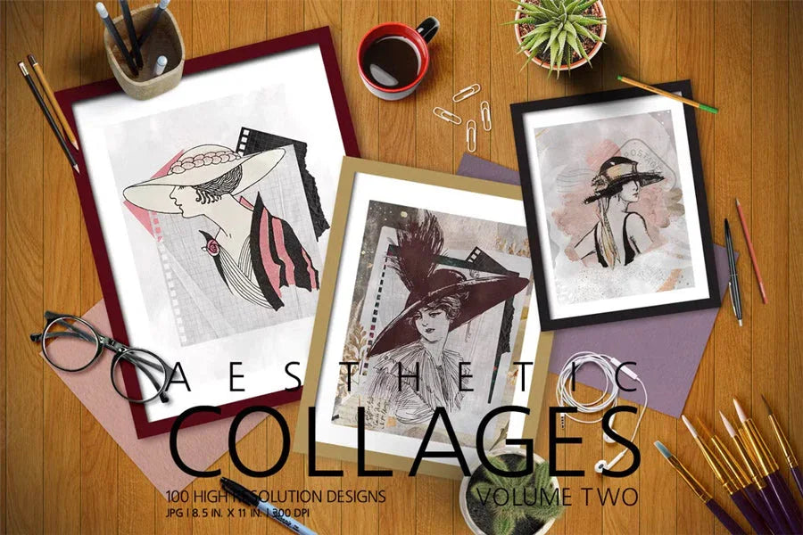 Aesthetic Collages Vol. 2 - Wall Art - CraftNest - Digital Crafting and Art