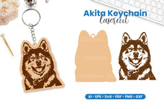 Akita Keychain Lasercut SVG Bundle - CraftNest - Digital Crafting and Art