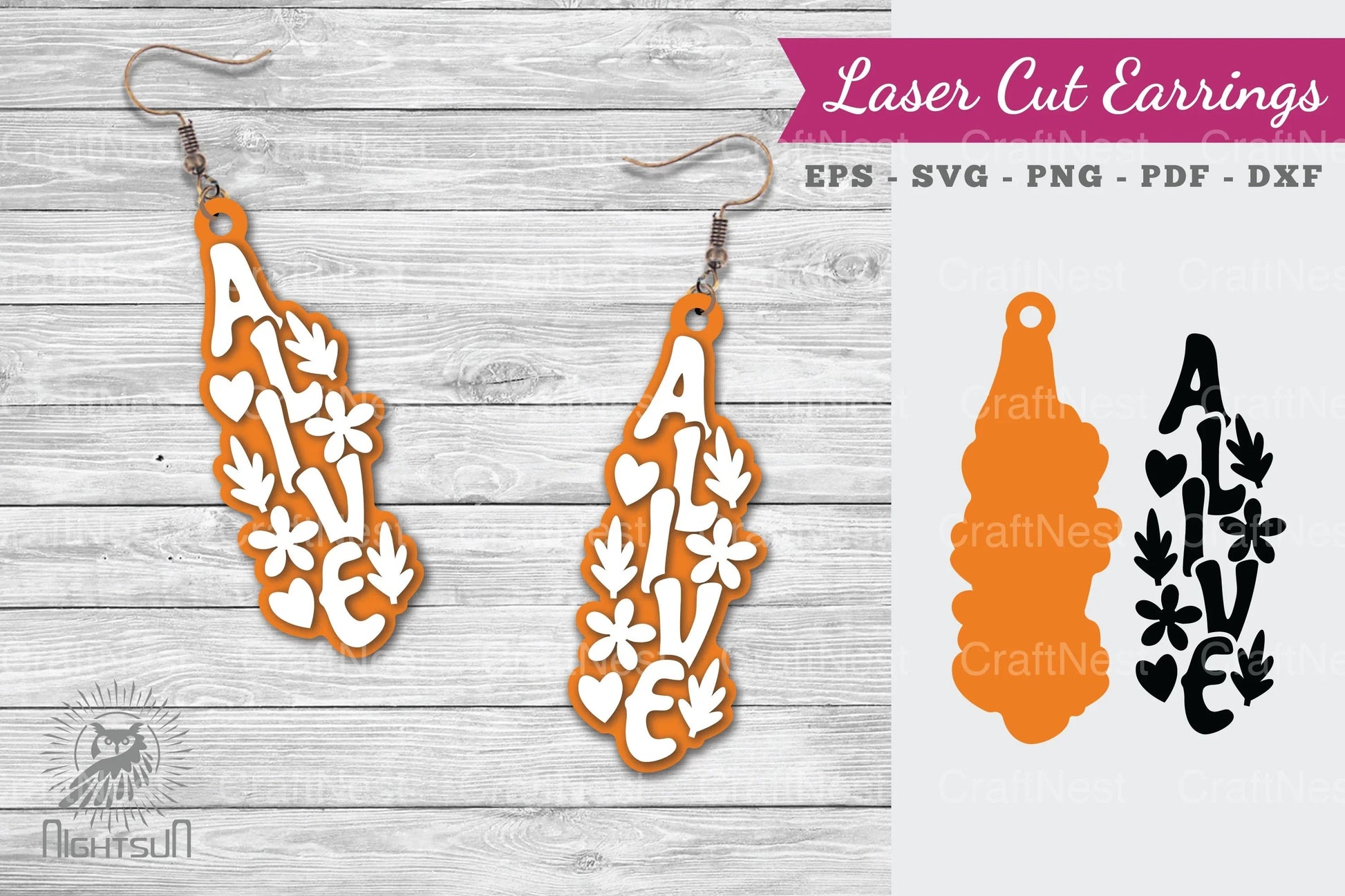 Alive Lasercut Earrings SVG Bundle - CraftNest - Digital Crafting and Art