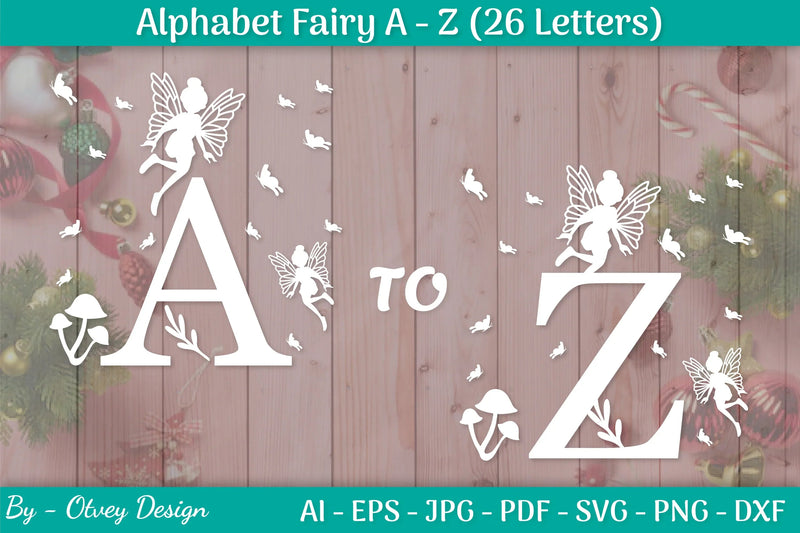 Alphabet Fairy A-Z SVG Bundle 1 - CraftNest - Digital Crafting and Art