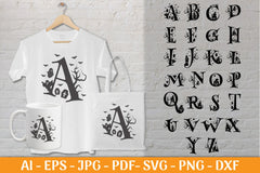 Alphabet Halloween SVG Bundle - CraftNest - Digital Crafting and Art