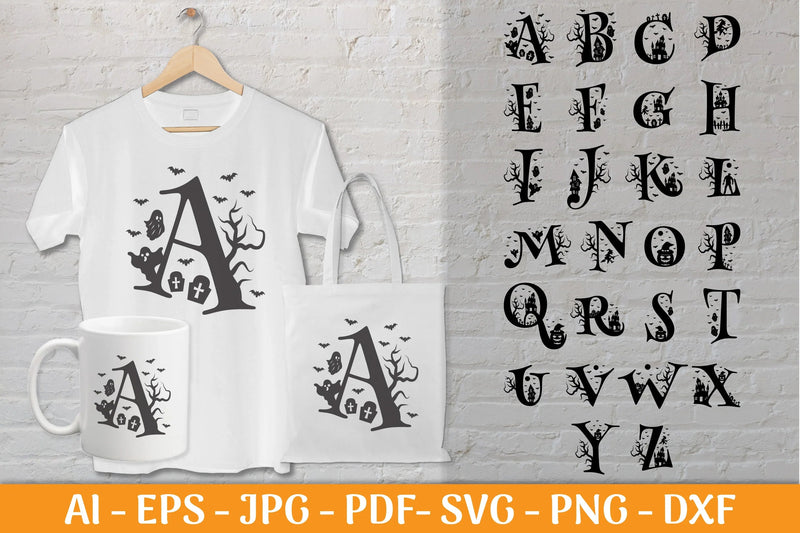 Alphabet Halloween SVG Bundle - CraftNest - Digital Crafting and Art