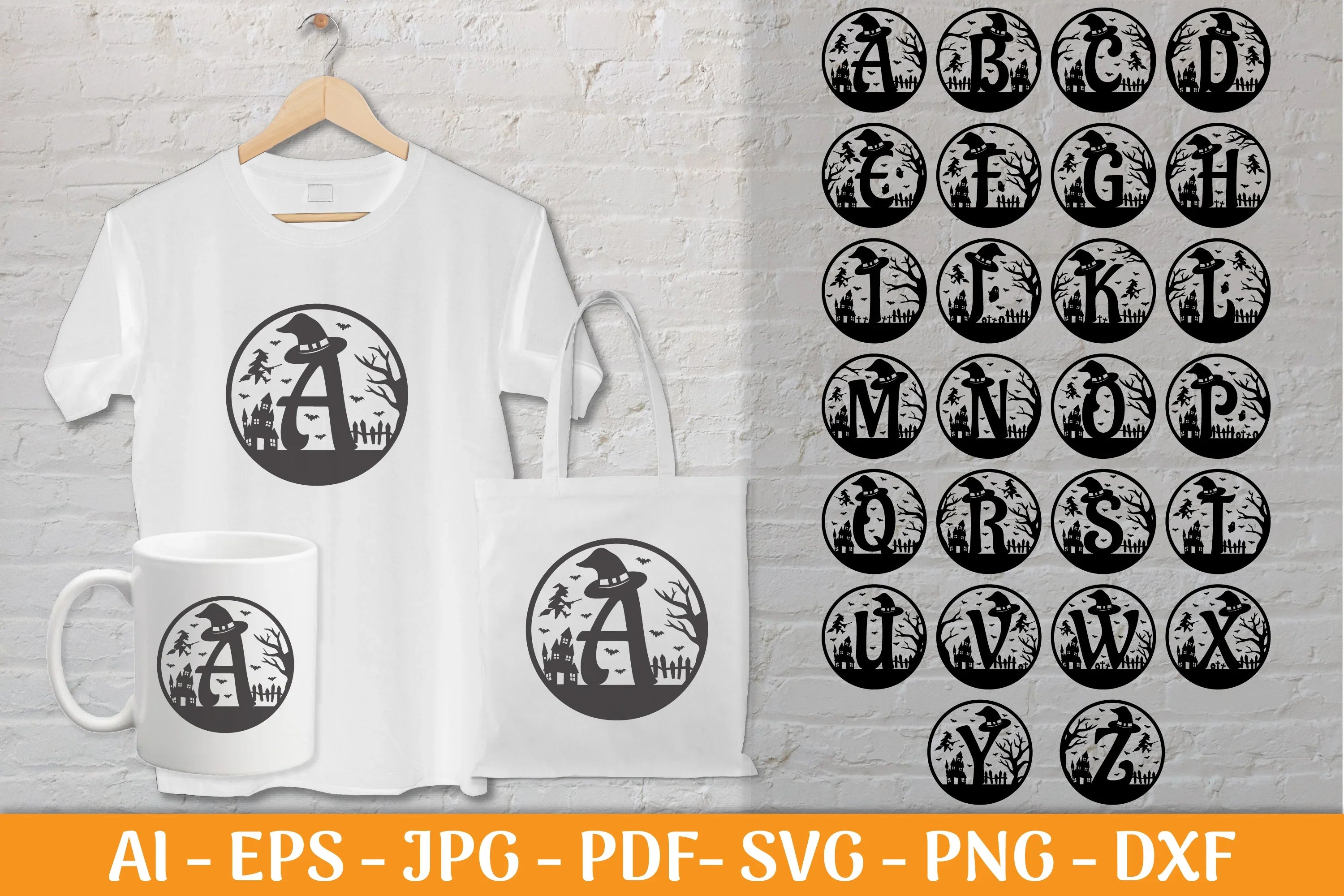 Alphabet Halloween SVG Bundle - CraftNest - Digital Crafting and Art