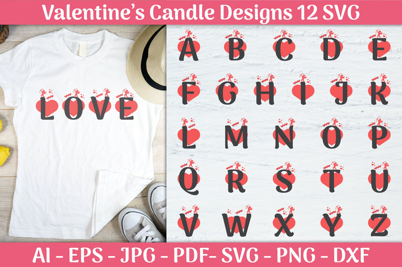 Alphabet Valentine SVG Bundle 2 - CraftNest - Digital Crafting and Art