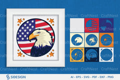 America Eagle 3D Layered Papercut Clipart Bundle - CraftNest - Digital Crafting and Art