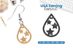 America Earring Lasercut SVG Bundle - CraftNest - Digital Crafting and Art