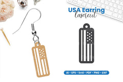 America Earring Lasercut SVG Bundle - CraftNest - Digital Crafting and Art