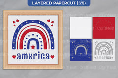 America Rainbow 3D Shadow Box SVG Bundle - CraftNest - Digital Crafting and Art