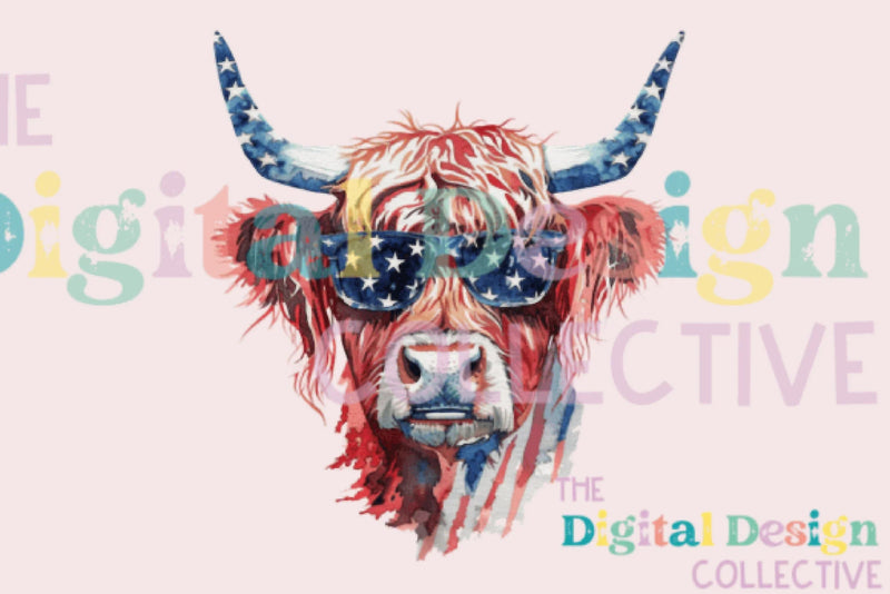 American Western 4th of July Cow Clipart Bundle - CraftNest - Digital Crafting and Art