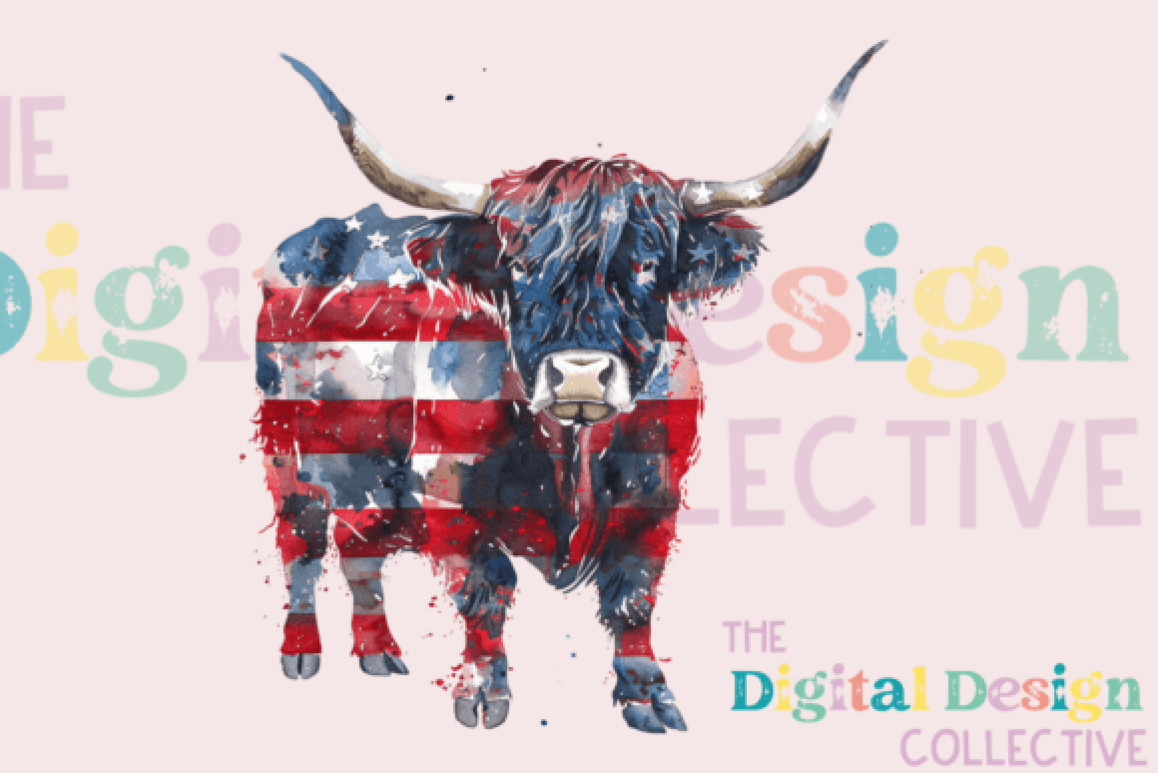 American Western 4th of July Cow Clipart Bundle