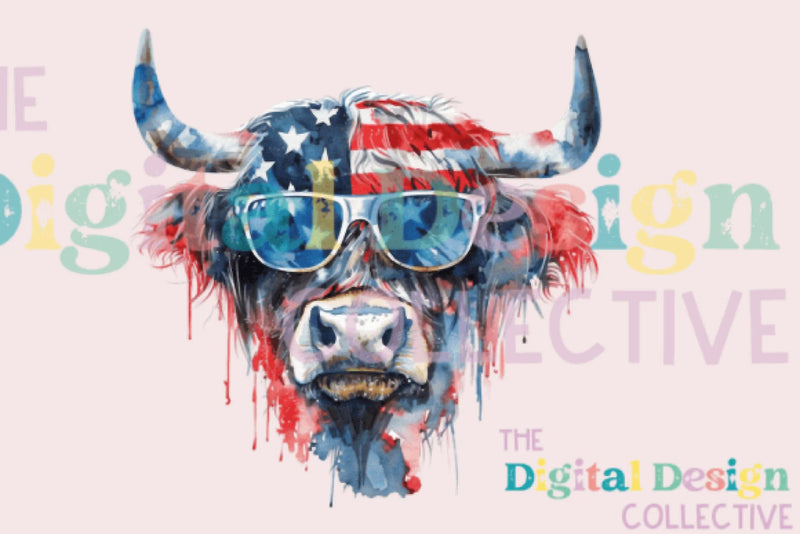 American Western 4th of July Cow Clipart Bundle - CraftNest - Digital Crafting and Art