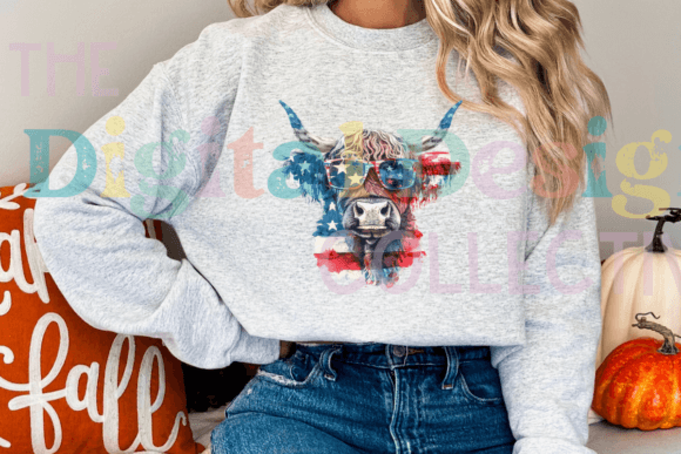 American Western 4th of July Cow Clipart Bundle