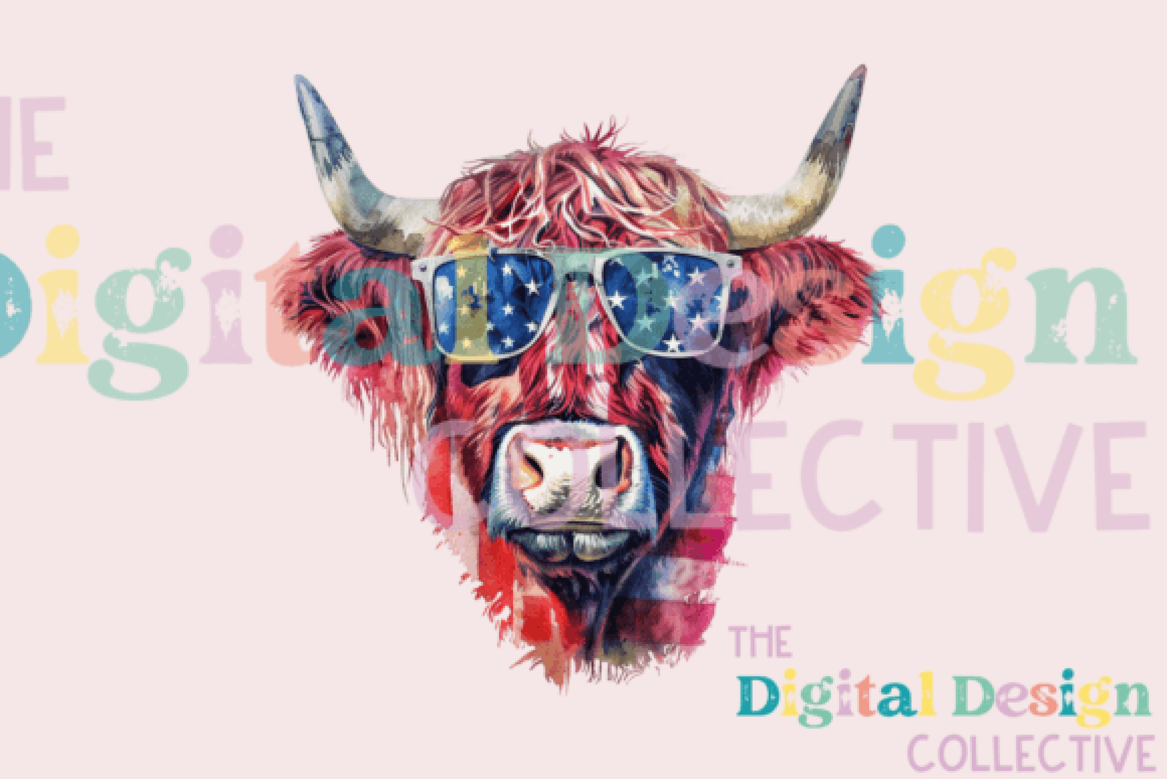 American Western 4th of July Cow Clipart Bundle